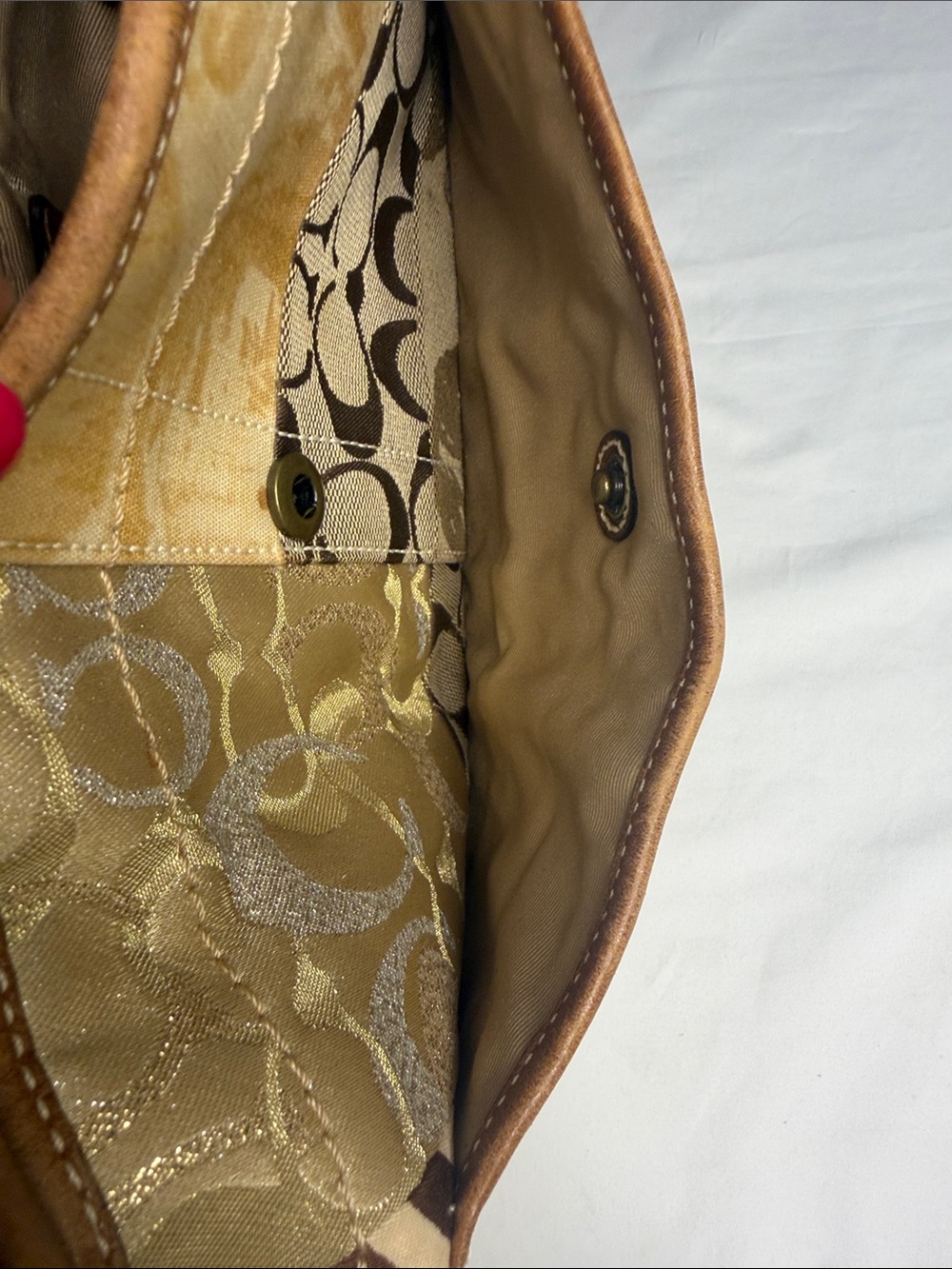Vintage Coach Patchwork Signature Shoulder Bag in Beige Brown - Picture 4 of 12
